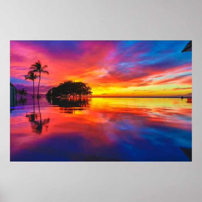 Majestic Sunset | Wailea Beach, Maui, Hawaii Poster (Vorne)