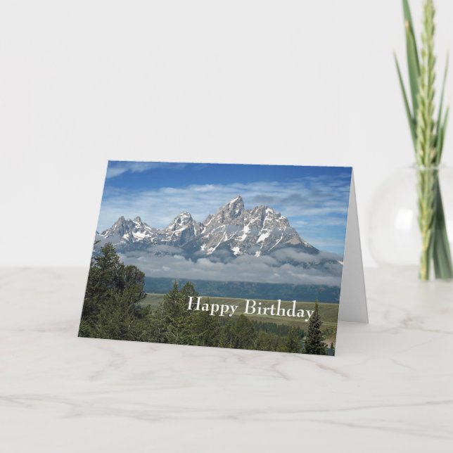 Majestic Teton Mountains Foto Geburtstag Karte (Vorderseite)