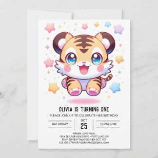 Majestic Tiger 1. Geburtstag Einladung