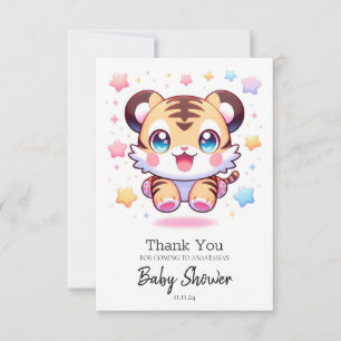 Majestic Tiger Baby Dusche Dankeskarte