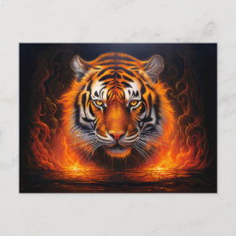 Majestic Tiger Chinese Zodiac Artibrush Postkarte