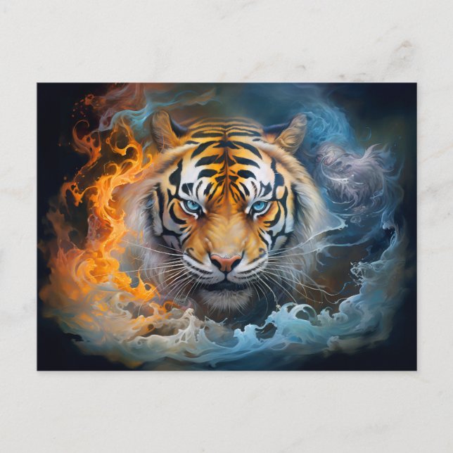Majestic Tiger Chinese Zodiac Artists Postkarte (Vorderseite)