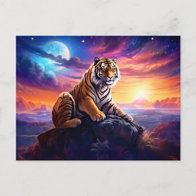 Majestic Tiger Chinese Zodiac Artists Postkarte (Vorderseite)