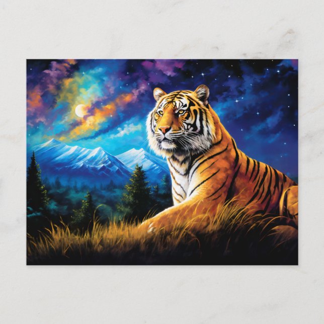 Majestic Tiger Chinese Zodiac Artists Postkarte (Vorderseite)