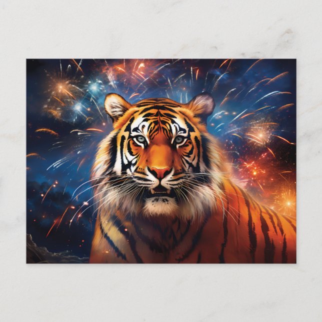 Majestic Tiger Chinese Zodiac Artists Postkarte (Vorderseite)