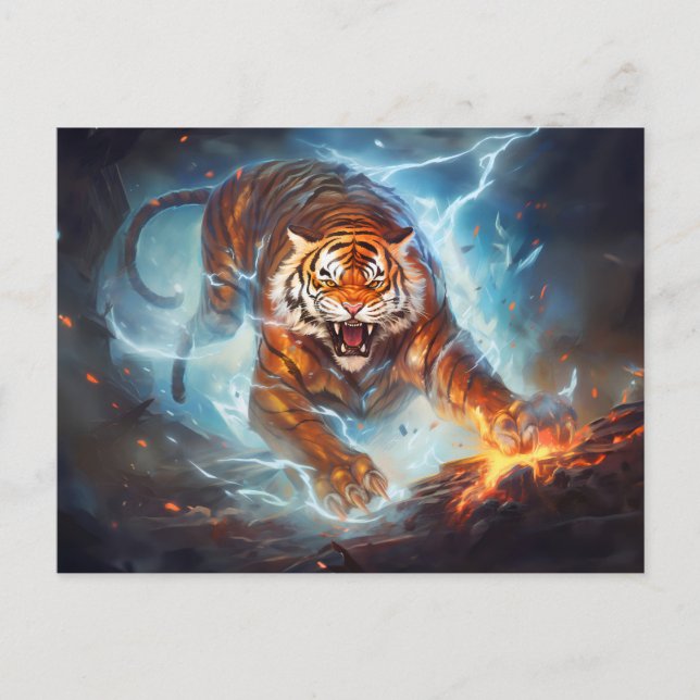 Majestic Tiger Chinese Zodiac Artists Postkarte (Vorderseite)