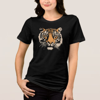 Majestic Tiger Face Illustration – Bold Wildlife  Tri-Blend Shirt