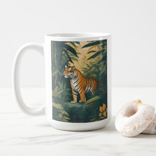 Majestic Tiger im Dschungel Kaffeetasse (Mit Donut)