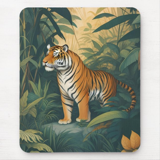 Majestic Tiger im Dschungel Mousepad (Vorne)