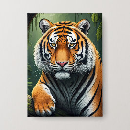 Majestic Tiger in Jungle Button