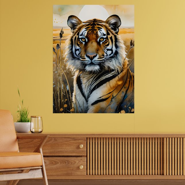 Majestic Tiger in Wasserfarbe Poster (Wohnzimmer 2)