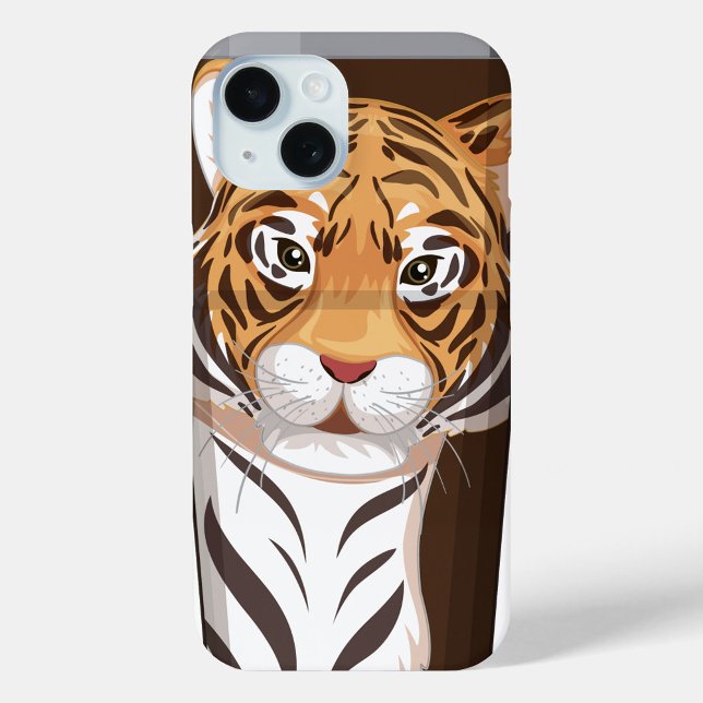 Majestic Tiger iPhone / iPad case (A vibrant, animated tiger face emerges from the center of the frame, its expressive eyes glimmering )