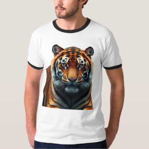 Majestic Tiger Men's Basic Ringer T - Shirt