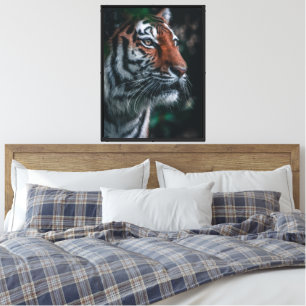 Majestic Tiger Portrait Powerful Wildlife Leinwanddruck