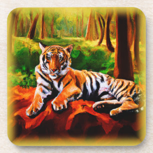 "Majestic Tiger Resting in the Wild". Jetzt kaufen Getränkeuntersetzer