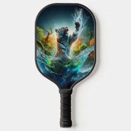 Majestic Tiger Rising from Water Pickleball Schläger