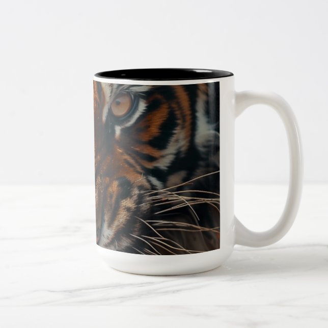 Majestic Tiger Roar Zweifarbige Tasse (Rechts)