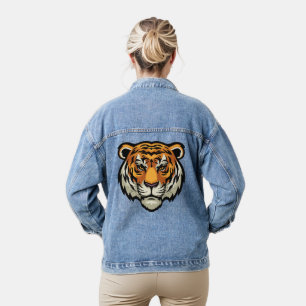 Majestic Tiger Stickerei Jeansjacke