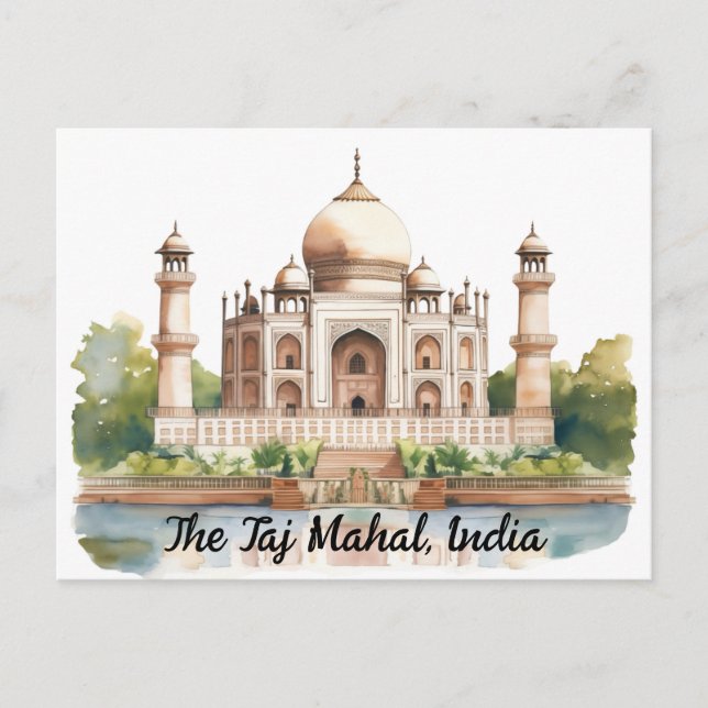 Majestic Timeless Schönheit des Taj Mahal Postkarte (Vorderseite)
