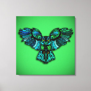 Majestic Tribal Owl Leinwanddruck