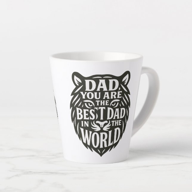 "Majestic Tribute: Bold Tiger Word Art Tasse für V (Rechte Ecke)