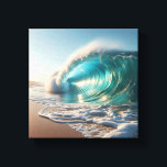 Majestic Turquoise Wave Crashing Against Dramatic  Leinwanddruck<br><div class="desc">A powerful and awe-inspiring digital landscape featuring a massive turquoise wave breaking against dark, jagged mountain cliffs. The intense spray of the sea foam and the high-contrast lighting evoke a sense of raw natural beauty and cinematic drama. Perfect for large-scale wall art, modern coastal interiors, or as a striking focal...</div>