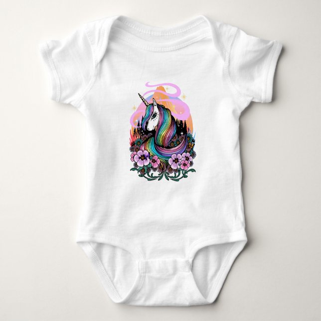 Majestic Unicorn Baby Strampler (Vorderseite)