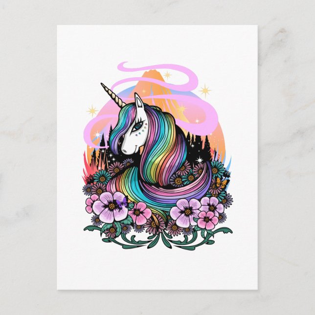 Majestic Unicorn Postkarte (Vorderseite)