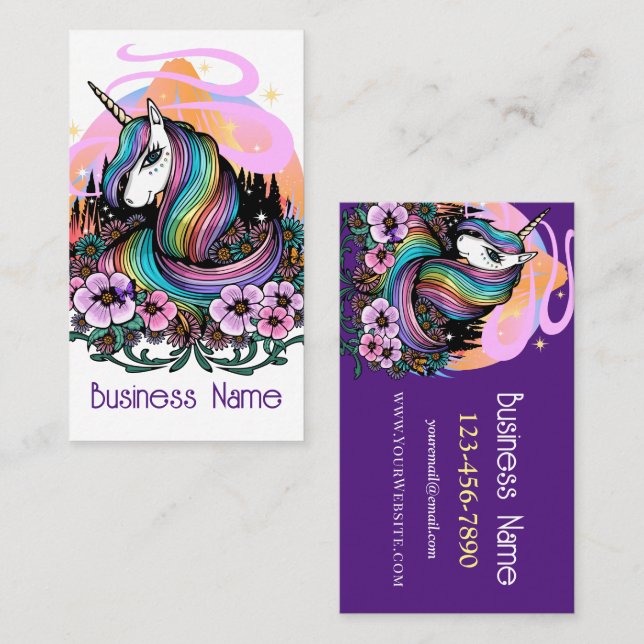Majestic Unicorn Visitenkarte (Vorne/Hinten)