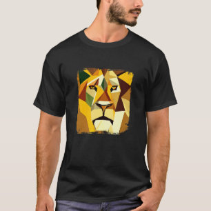 Majestic Vector Lion Head mit Coolem Kunstwerk T-Shirt