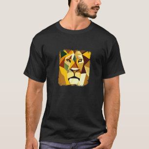 Majestic Vector Lion Head mit Coolem Kunstwerk T-Shirt