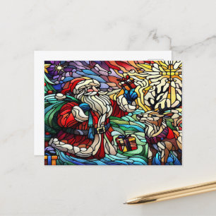 Majestic verkettet Glass Santa und Reindeerts Postkarte