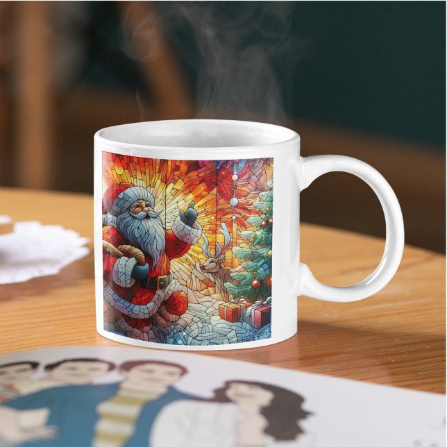 Majestic verkettet Glass Santa und Reindeerts Zweifarbige Tasse (Von Creator hochgeladen)