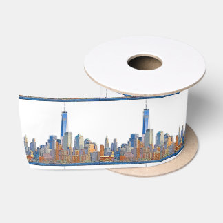 Majestic View New York City Skyline künstlerisch Satinband