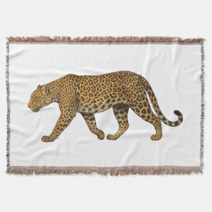 Majestic Walking Leopard Illustration Decke