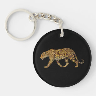 Majestic Walking Leopard Illustration Schlüsselanhänger
