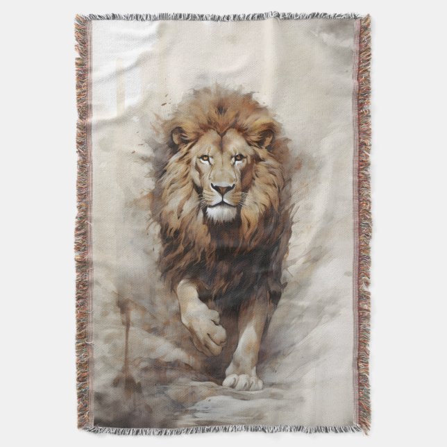 Majestic Walking Lion Decke (Vorderseite Vertikal)