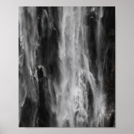 Majestic Wasserfall Boka, Slowenien in schwarz und Poster