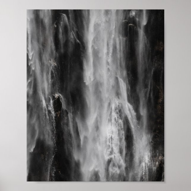 Majestic Wasserfall Boka, Slowenien in schwarz und Poster (Vorne)