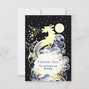Majestic Watercolor Dragon Birthday Dankeskarte