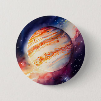 Majestic Watercolor Jupiter Art Button