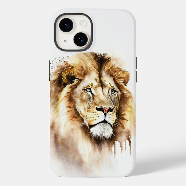 Majestic Watercolor Lion Phone Case (Rückseite)