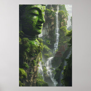 Majestic Waterfall Nature Scene Poster
