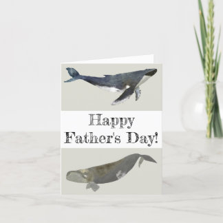 Majestic Whale Vatertag BLANK Grußkarte Dankeskarte