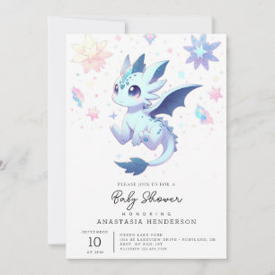 Majestic Whimsical Dragon Baby Dusche Einladung