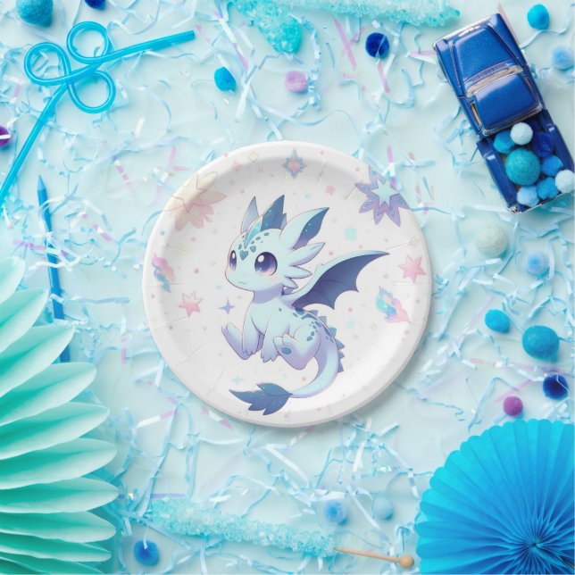 Majestic Whimsical Dragon Baby Dusche Pappteller (Party)