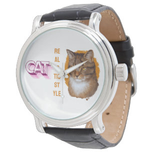 Majestic Whiskys — Portrait "Golden Gaze Cat" Armbanduhr
