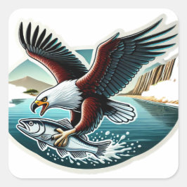 Majestic White African Fish Eagle Quadratischer Aufkleber