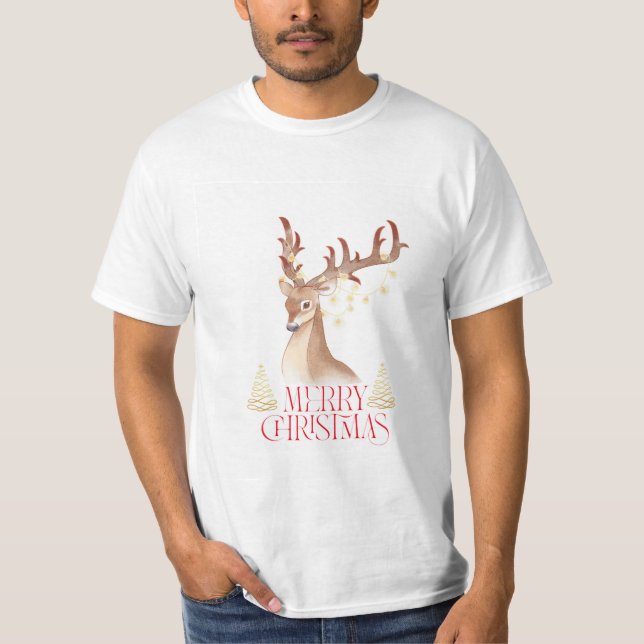 Majestic White Deer Nature T-Shirt (Vorderseite)
