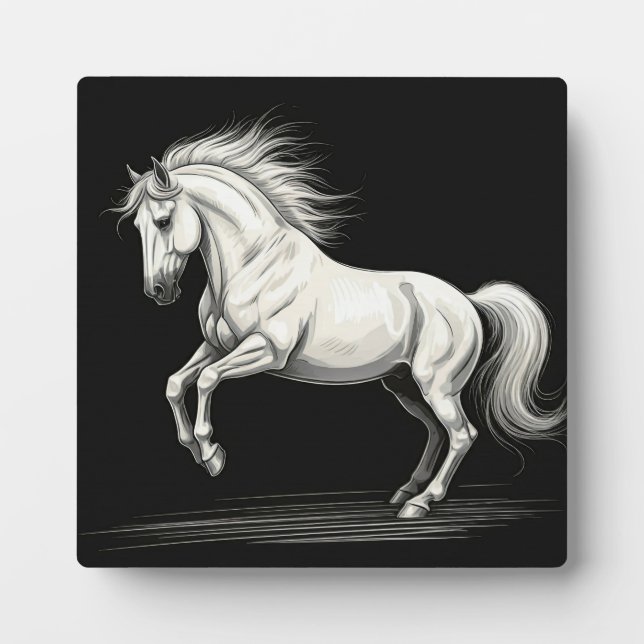 Majestic White Horse Tabletop Plaque Fotoplatte (Vorderseite)